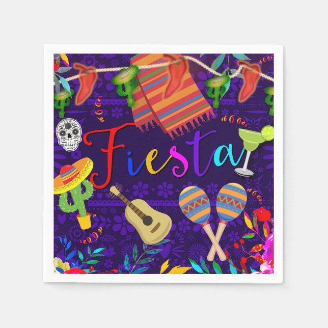 Fiesta Celebration Birthday Party Cinco De Mayo Napkins (Front)