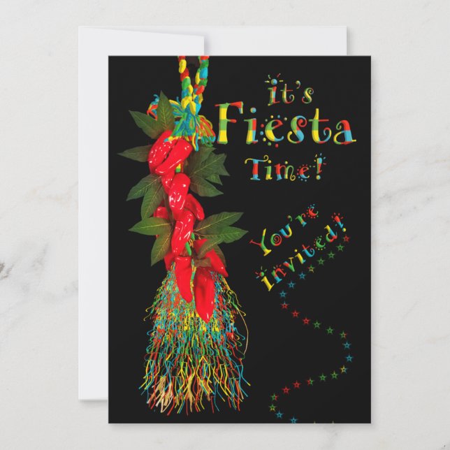 Fiesta Celebration Invitation,  Hot Chili Peppers Invitation (Front)