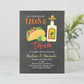 Fiesta Chalkboard Tacos and Tequila Invitation (Standing Front)