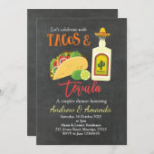 Fiesta Chalkboard Tacos and Tequila Invitation (Front/Back)