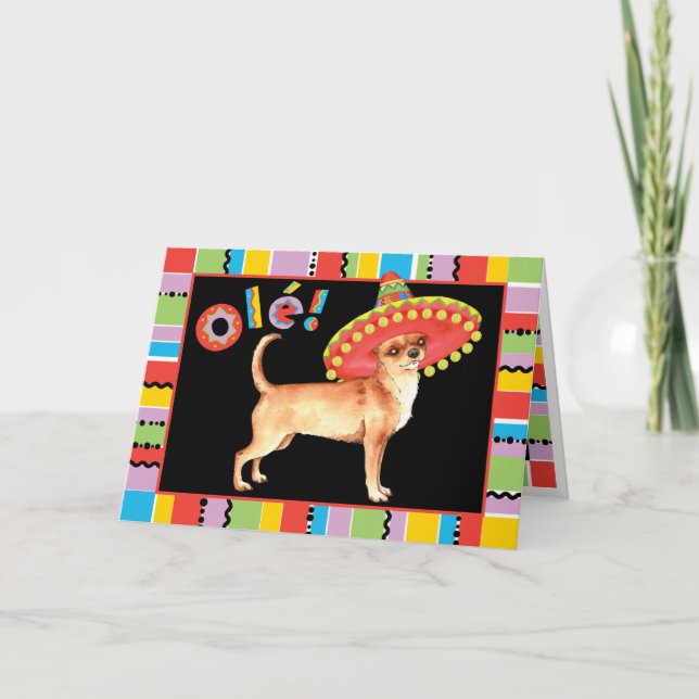 Fiesta Chihuahua Greeting Card (Front)