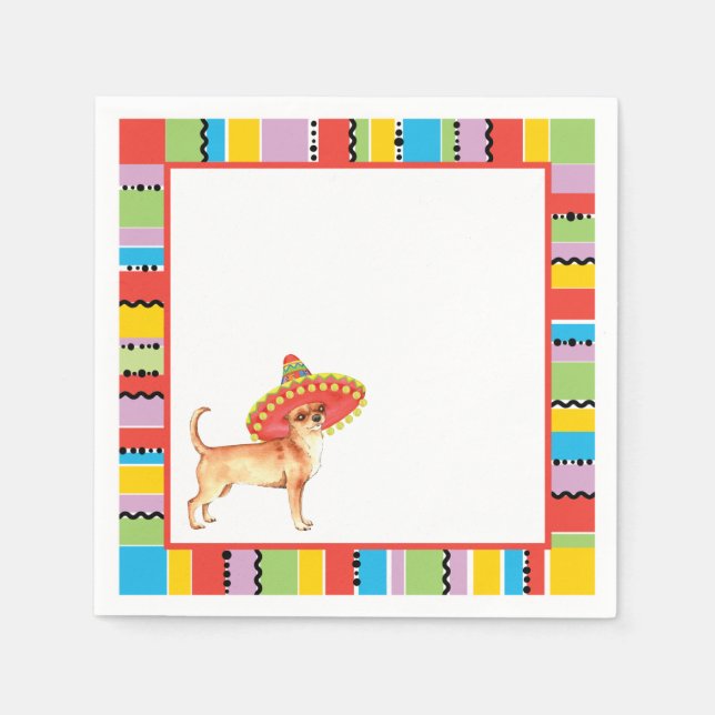 Fiesta Chihuahua Paper Napkins (Front)