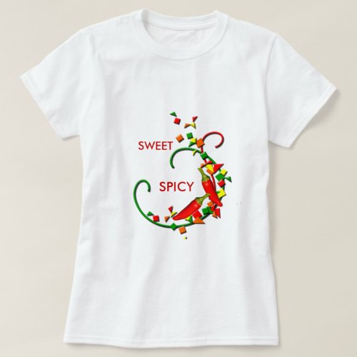 Fiesta Chili Peppers Ladies Sweet Spicy T_shirt