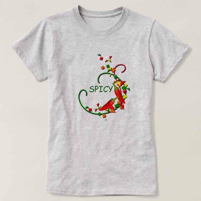 Fiesta Chili Peppers Party Ladies Spicy T-shirt (Design Front)