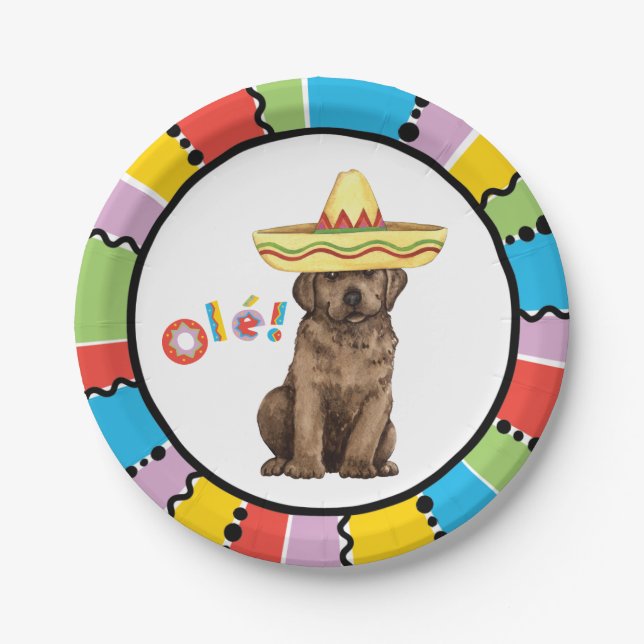 Fiesta Chocolate Lab Paper Plates (Front)