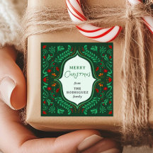 Fiesta Christmas Favor Sticker