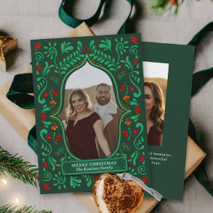 Fiesta Christmas Papel Picado Photo Greeting Card