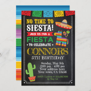 Fiesta, Cinco de mayo Birthday Invitation