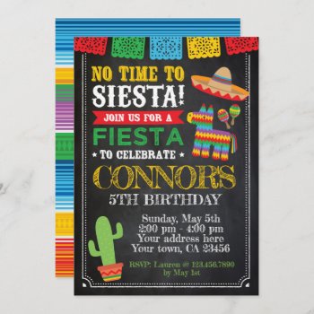 Fiesta  Cinco De Mayo Birthday Invitation by PrinterFairy at Zazzle