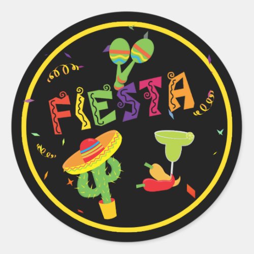 Fiesta Cinco De Mayo Colorful Party Stickers