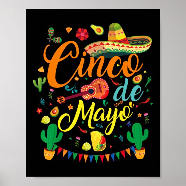 Fiesta Cinco De Mayo Funny Mexican Party 5 De Mayo Poster (Front)