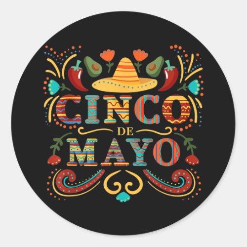 Fiesta Cinco De Mayo Party Mexican Men Women  Classic Round Sticker