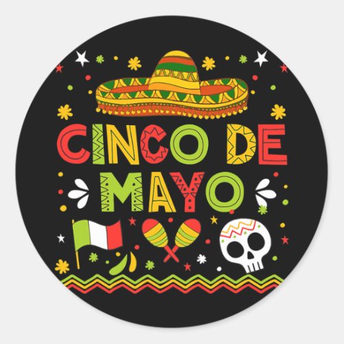 Fiesta Cinco De Mayo s Men Women Taco  Classic Round Sticker