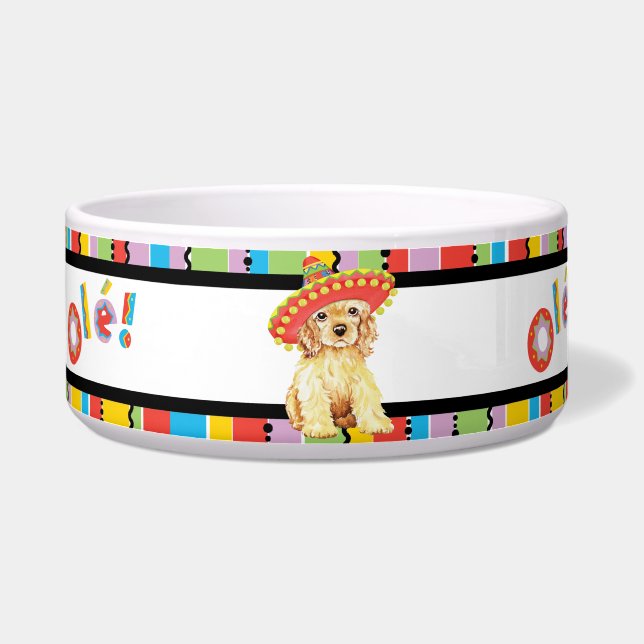 Fiesta Cocker Spaniel Pet Bowl (Left)