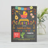 Fiesta coed baby shower chalkboard invitation (Standing Front)
