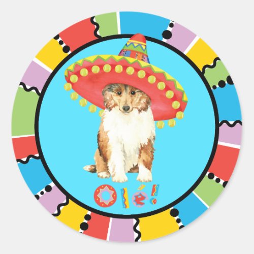 Fiesta Collie Classic Round Sticker