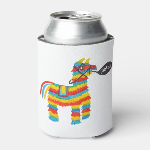 Fiesta colorful donkey piata says hola can cooler