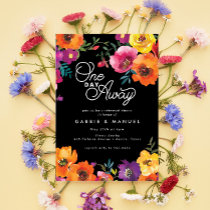 Fiesta Colorful Floral Black Rehearsal Dinner Invitation