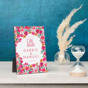 Fiesta Colorful Floral Black Rehearsal Dinner Plaque