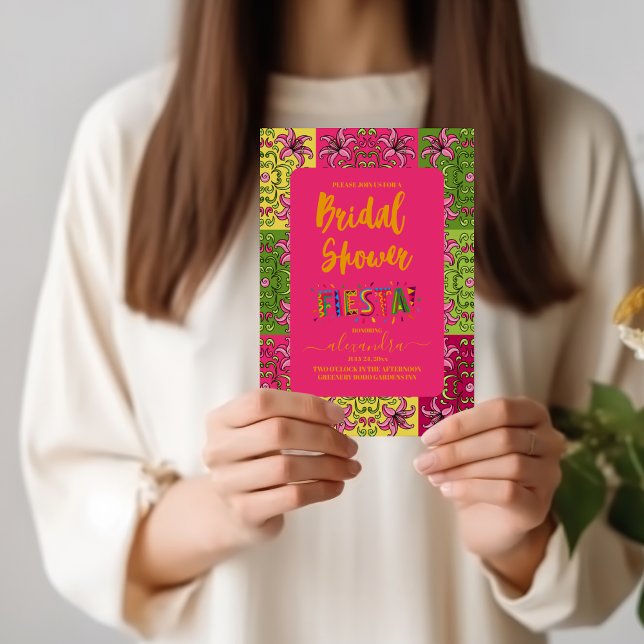 Fiesta Colorful Floral Bridal Shower Invitation (Creator Uploaded)