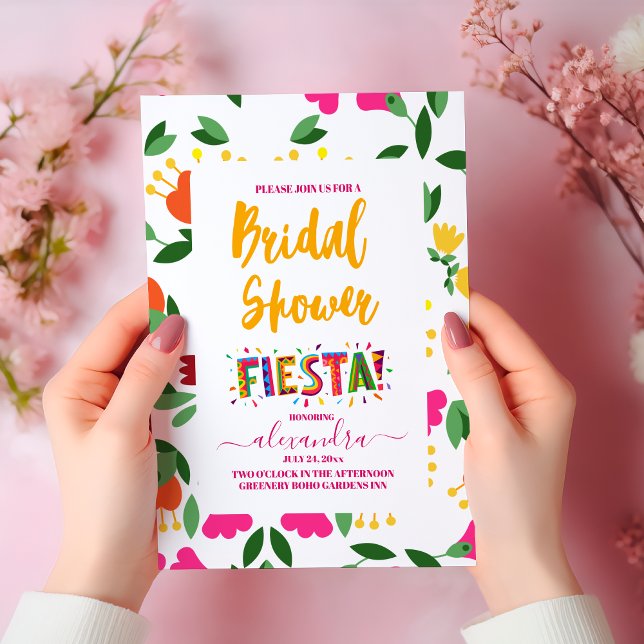Fiesta Colorful Floral Bridal Shower Invitation (Creator Uploaded)