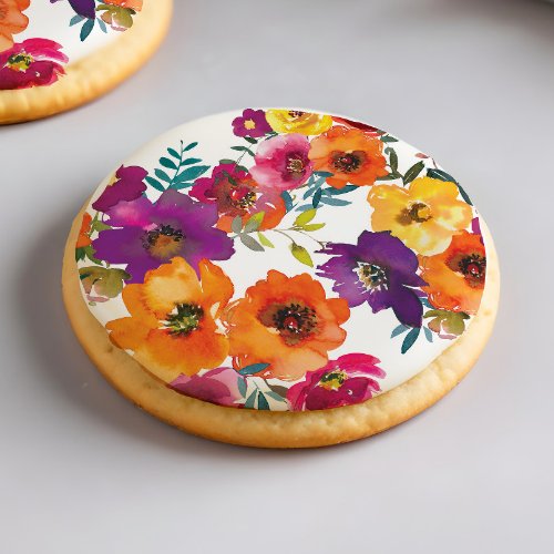 Fiesta Colorful Floral Mexican Rehearsal Dinner Sugar Cookie
