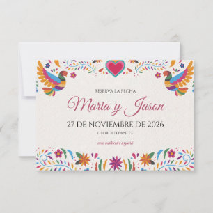 Fiesta Colorful Flowers Botanical Spanish Wedding Save The Date