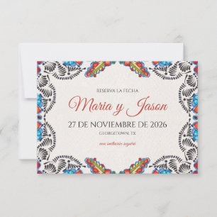 Fiesta Colorful Flowers Botanical Spanish Wedding Save The Date