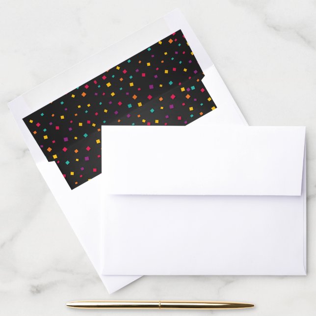 Fiesta Confetti Envelope Liner - Black (Desk)