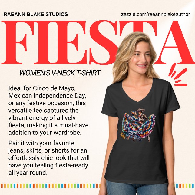 Fiesta Couple Dancing Women's V-Neck T-Shirt (Creator Uploaded)