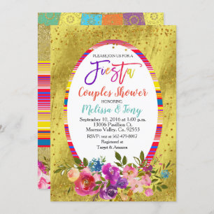 Fiesta Couple Shower Invitation Floral