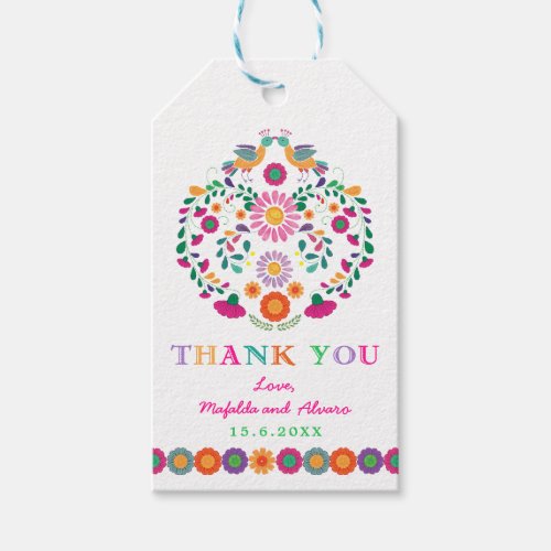 Fiesta Couples Bridal Shower Mexican Flowers Favor Gift Tags