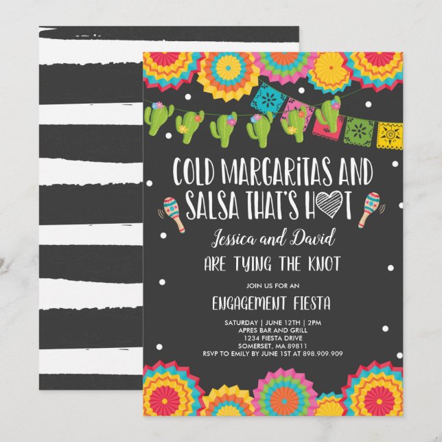 Fiesta Couples Engagement Party Bridal Fiesta  Inv Invitation (Front/Back)