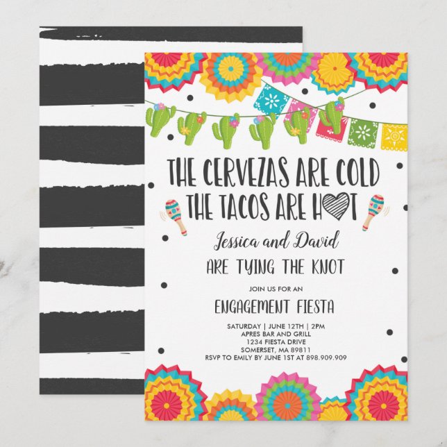 Fiesta Couples Engagement Party Bridal Fiesta Invi Invitation (Front/Back)