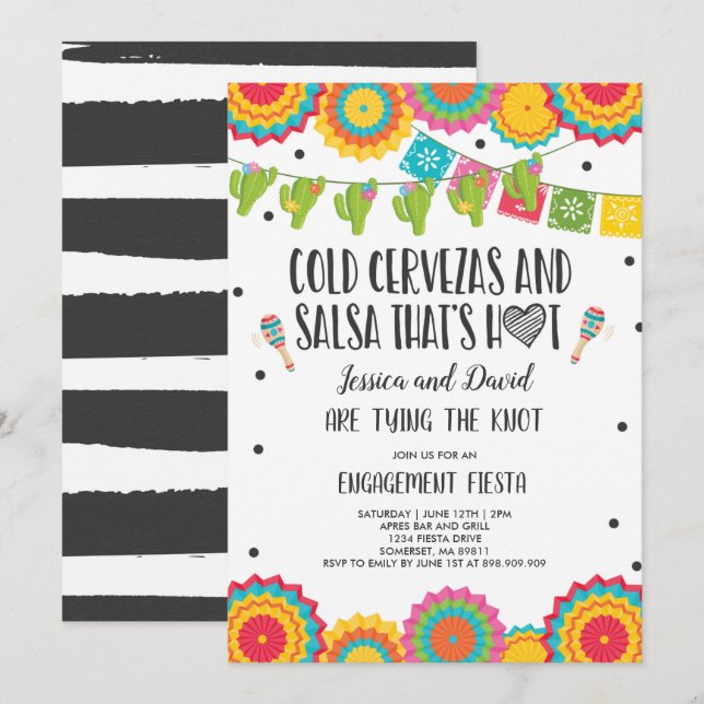Fiesta Couples Engagement Party Bridal Fiesta Invitation (Front/Back)
