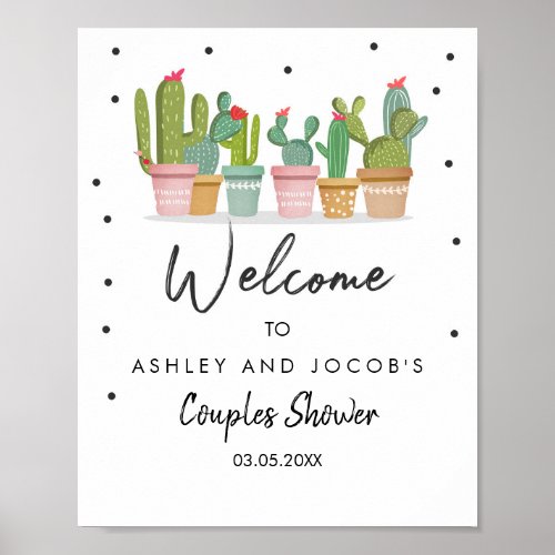 Fiesta Couples shower Cactus Bridal Welcome Sign