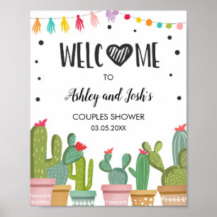 Fiesta Couples shower Cactus Bridal Welcome Sign