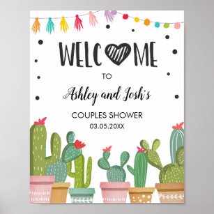 Fiesta Couples shower Cactus Bridal Welcome Sign