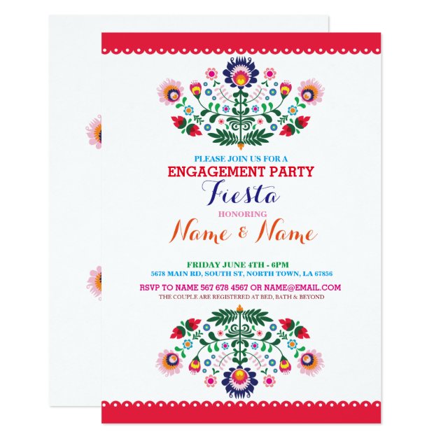 Fiesta Couples Shower Engagement Mexican Invite