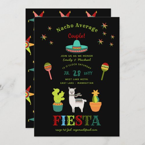 FIESTA COUPLES SHOWER Nacho Average Couple FUN Invitation