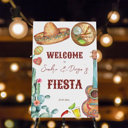 Fiesta couples shower personalized welcome sign