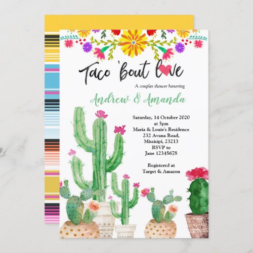 Fiesta Couples Wedding Shower Invitation