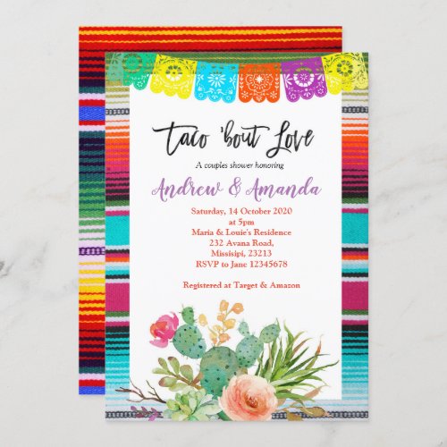 Fiesta Couples Wedding Shower Invitation