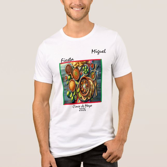"Fiesta" Customizable Tri-Blend Shirt (Front)