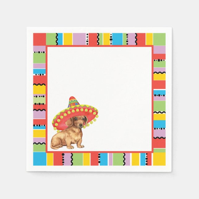 Fiesta Dachshund Paper Napkins (Front)