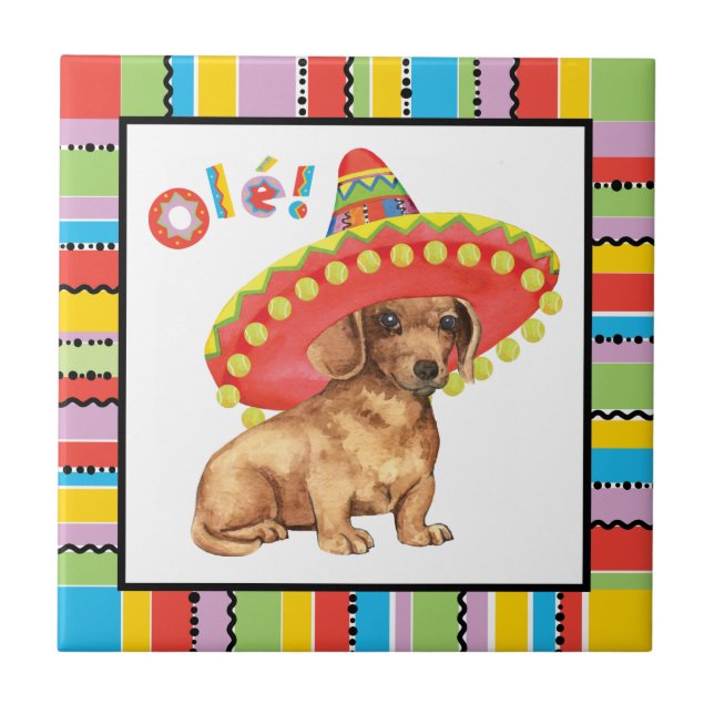 Fiesta Dachshund Tile (Front)
