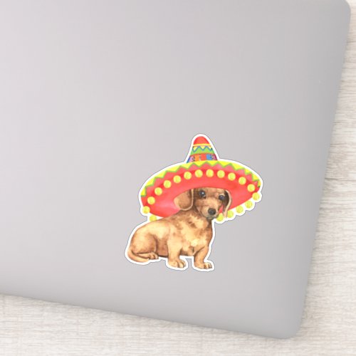 Fiesta Dachshund Vinyl Sticker