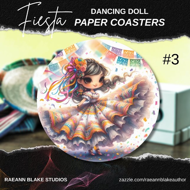 Fiesta Dancing Doll (#3) Paper Coaster Sets (Creator Uploaded)