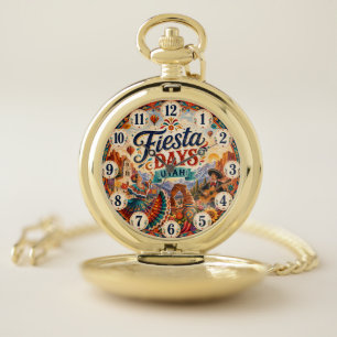 Fiesta Days Festival Utah Southwest Folk Art Decor Pocket Watch