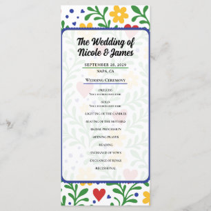 Fiesta de Amor Colorful Floral Wedding Program